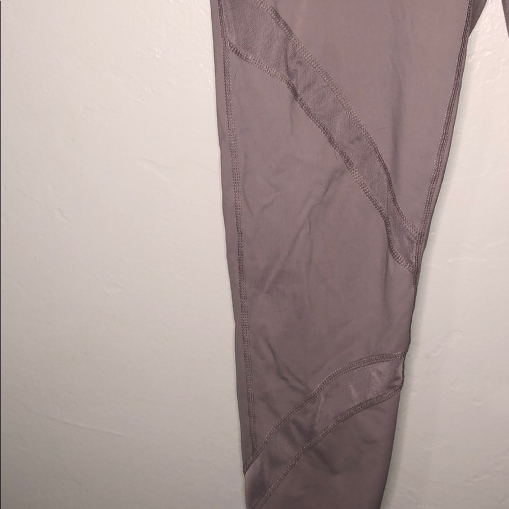 Mauve Leggings with Mesh Crossings